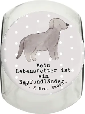 Produktbild von Mr. & Mrs. Panda Dose Neufundländer Lebensretter XL 2000ml - Grau Pastell - Geschenk, Bonbonglas, Keksdose, Aufbewahrungsdose, Dekoglas, schraubglas, Newfoundland