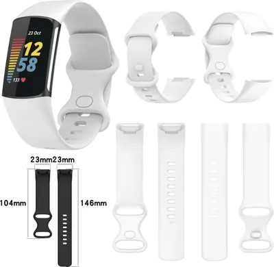 Produktbild von Pro Fitbit Charge 6 / 5 Plastové / silikonové hodinky Smart Sport Strap White S: S