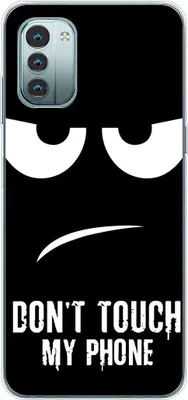 Produktbild von König Design Hülle kompatibel mit Nokia G11 Kunststoff Soft Handyhülle - Handy Case Dont Touch My Phone Schwarz