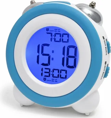 Produktbild von Lauter Retro Wecker mit Doppelglocke, Batterie betrieben, Snooze & LED-Hintergrundbeleuchtung, Datum/Wochentag, ideal für Tiefschläfer