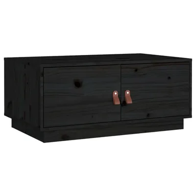 Image de vidaXL Table basse noire 80x50x35 cm pin massif
