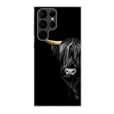 Produktbild von MuchoWow® Handyhülle Schutzhülle Hülle für Samsung Galaxy S22 Ultra Schottischer Hochländer - Kühe - Gold Silikon Softcase Handy Hülle - Abbildung