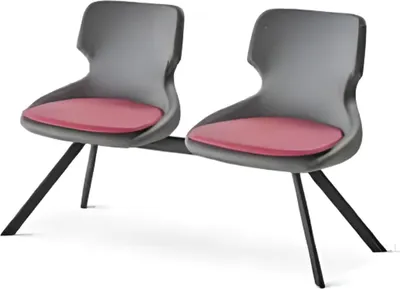 Produktbild von Bürostühle Modern Büro Arbeitszimmer Schwarz Bordeaux Leder 2-Sitzer