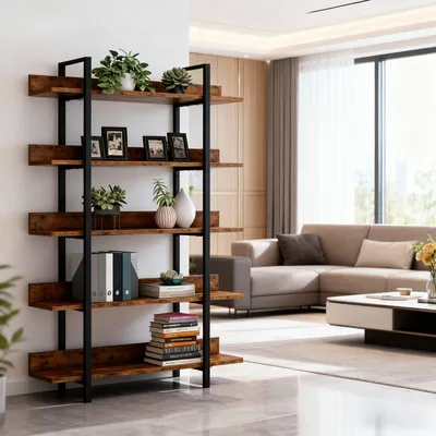 Produktbild von Bücherregal - Bücherkorb - Regalkorpus - Aufbewahrungsschrank - Wandregal - Industrielles Design - 5 Ebenen