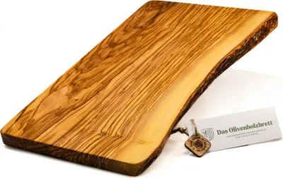 Produktbild von Frühstücksbrett aus Olivenholz eine Seite naturbelassen 35 cm