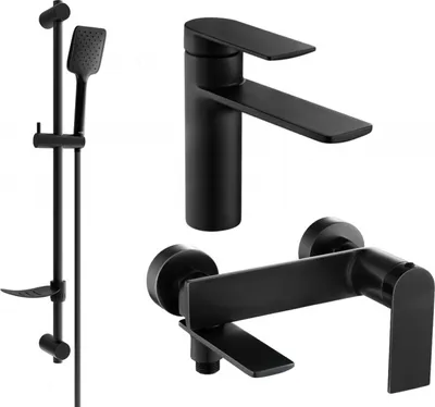 Produktbild von Mexen Zero DF62 Badewannenset, Schwarz - 71103DF62-70