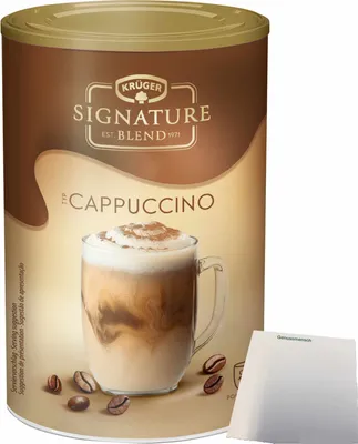 Produktbild von Krüger Signature Blend Cappuccino (200g Dose) + usy Block
