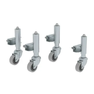 Produktbild von Günzburger Steigtechnik 4x Feder-Bremsrollen für Arbeitspodest mit 3-4 Stufen schwere Ausführung - 050069
