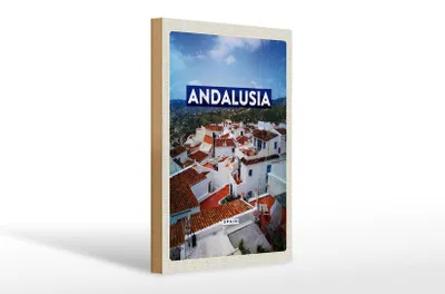 Produktbild von Holzschild Reise 20x30cm Andalusia Spain Panorama Tourismus
