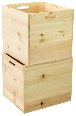 Immagine prodotto di Elzusha - Set di 2 scatole di stoccaggio in legno per sistemi Kallax