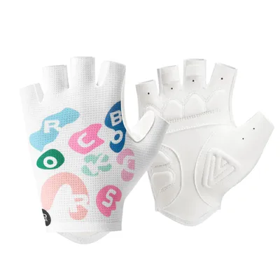 Immagine prodotto di ROCKBROS Guanti da ciclismo per bambini Guanti da MTB senza dita per ciclismo all'aperto Lettere colorate XL