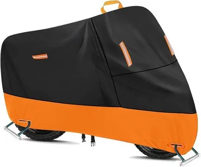 Produktbild von Famanu Motorradabdeckung 300D - Wasserdicht mit 5 Reflektoren - 3XL: 265 x 105 x 125 cm