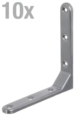 Obrázek produktu pro Alberts 858605 Zierwinkel, geprägt, aluminiumgrau kunststoffbeschichtet, 130 x 130 x 21 mm, 10er Set
