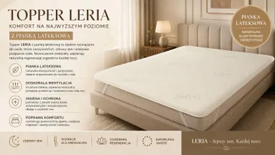 Zdjęcie produktu dla Topper nawierzchniowy 4 cm, z pianki lateksowej, 120x200 cm, LERIA