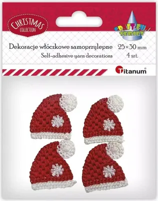 Produktbild von TITANUM Selbstklebende Dekorationen aus Garn, Weihnachtsdekorationen, 4 Stück