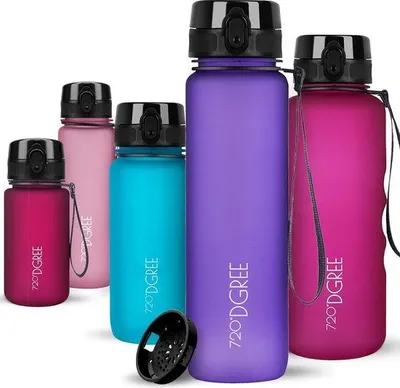 Produktbild von Famanu Trinkflasche mit Fruchtfilter - 650 ml - BPA-frei - auslaufsichere Wasserflasche für Kinder, Schule, Sport, Fitness