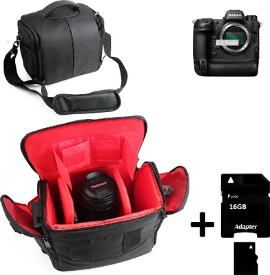 Produktbild von Kompatibel mit Nikon Z 9 Kameratasche Fototasche Umhängetasche Schultertasche Zubehör Tasche mit Zusatzfächern, Regenschutz Trennwänden + 16GB