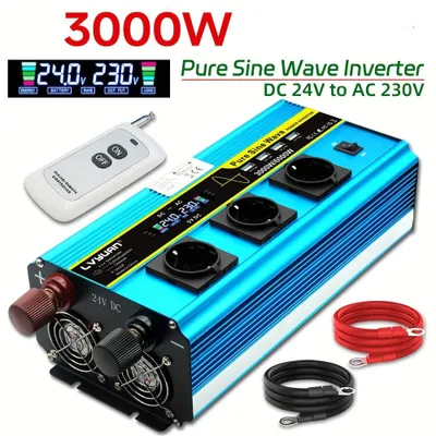 Imagen del producto de Convertidor de onda sinusoidal pura - Convertidor de corriente - Convertidor de voltaje - Inversor - Convertidor de corriente alterna - 24V 3000W