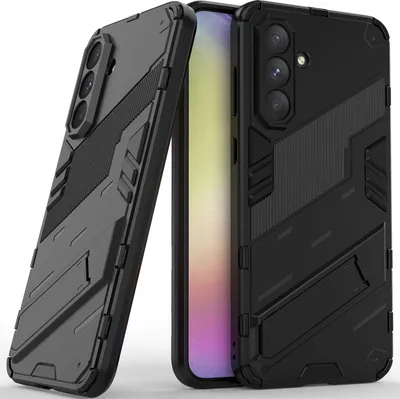 Produktbild von Armor Hülle für Samsung Galaxy A56 / A36 Hybrid PC TPU Bumper Stoßfestes Schutzhülle mit Standfunktion Schwarz