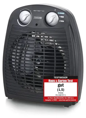 Productafbeelding van Elektrische kachel - Ventilatorkachel - 2000 W - Antraciet - Draagbaar