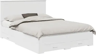 Obrázek produktu pro vidaXL Rám postele s čelem bílý 140 x 200 cm materiál na bázi dřeva