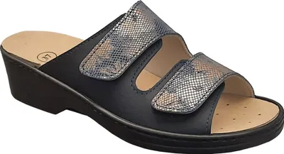 Produktbild von Algemare 1446 Pantolette blau-kombiniert in Gr. 41