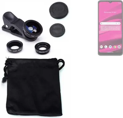 Produktbild von K-S-Trade Smartphone Kamera Linsen Set Kompatibel mit Telekom T Phone 2023 3in1 Clip-On Kamera Adapter Macro Weitwinkel FishEye Fischauge Objektiv