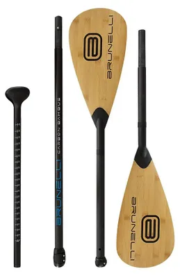 Produktbild von BRUNELLI CARBON BAMBUS Stechpaddel oder Kajak Dual Tech 2-in-1 SUP Paddel - Ausführung : 4-teilig