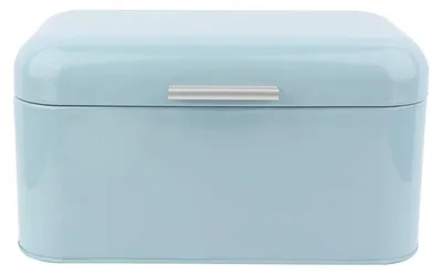 Metall-Brotkasten, blau, 30,5x20x16 cm, mit Klappdeckel