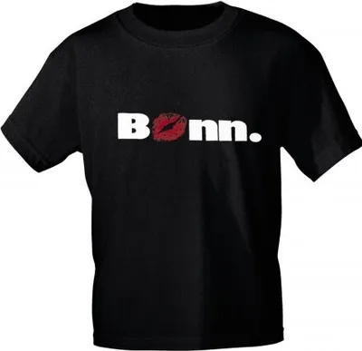 Produktbild von T-Shirt uni mit Aufdruck - BONN - 09313 schwarz - Gr. S-2XL Größe - L
