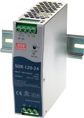 Produktbild von MEANWELL SDR-120-48, DC AC Hutschienen-Netzteil, DIN, 120W 48V 2,5A