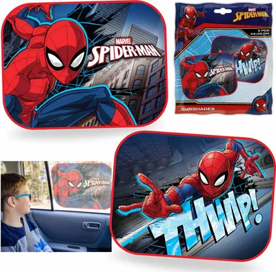 Produktbild von MARVEL Spider-Man Sonnenschutz SCHUTZ VOR SONNE für das Auto FÜR FENSTER, mit Saugnäpfen SET 2 Stück