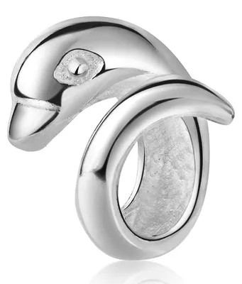 Immagine prodotto di MATERIA Ciondolo da donna e bambina a forma di delfino in argento 925, lucido, per braccialetti o collane con perline 290