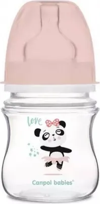Produktbild von Canpol Babies Weithals Anti-Kolik Babyflasche Easystart, 120 ml, Rosa