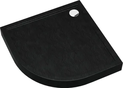 Produktbild von AQUABAD® Duschwanne Ultima LeakProtect® Black Stone 90x90cm R55 Viertelkreis