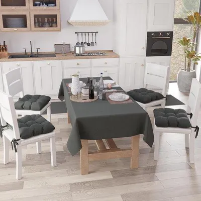 Obrázek produktu pro Šedý obdélníkový ubrus 140 x 180 cm, 100 % bavlna