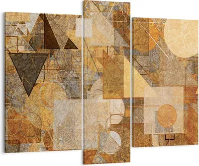 Produktbild von Bild auf Leinwand - Leinwandbild - 3 Teile - Abstraktion Figuren Geometrisch - 95x80cm - Wand Bild - Wanddeko - Wandbilder - Leinwanddruck - Bilder - Wanddekoration - Leinwand bilder - CB95x80-4387
