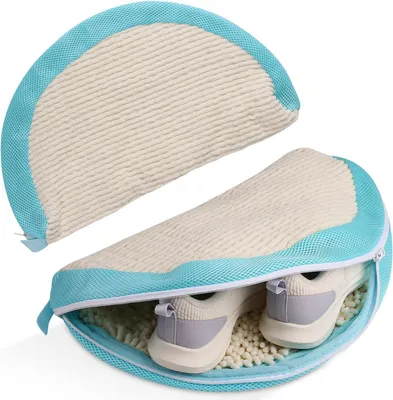 Imagen del producto de Bolsa de malla para lavar zapatos, protectora y resistente, ideal para la lavadora, de 43x29 cm