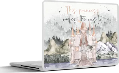 Produktbild von MuchoWow® Laptop Aufkleber Sticker Cover Zitate - Sprichwörter - Diese Prinzessin regiert das Schloss - Prinzessin - Kinder - Baby - Mädchen 36.5x27.5 cm - Laptop-Sticker