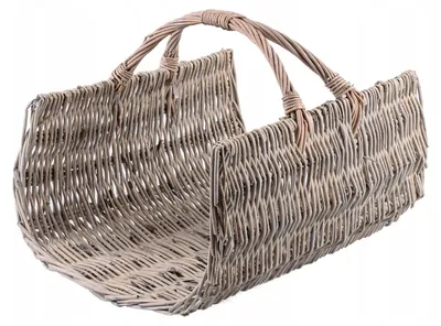 Image de Tin Tours Panier à bois en osier gris pratique
