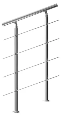 Produktbild von MONZANA® Treppengeländer Edelstahl Pflegeleicht 80cm mit 4 Querstreben Innen und Außen Handlauf Geländer Brüstung Balkon