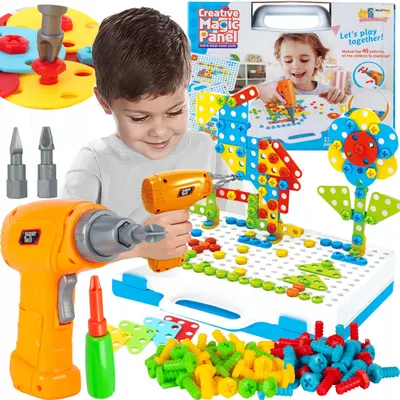Produktbild von Ikonka Kreativ-Konstruktionsspielzeug mit Bohrmaschine 151 Teile