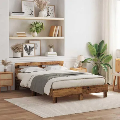 Immagine prodotto di vidaXL Struttura letto con testiera in legno di recupero 140 x 200 cm Materiale a base di legno