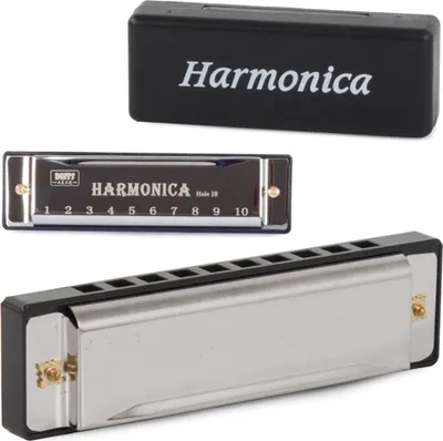 Produktbild von Mundharmonika C-Dur Harmonika Blues Musik Diatonisch 10-Loch Metall Box Geschenk