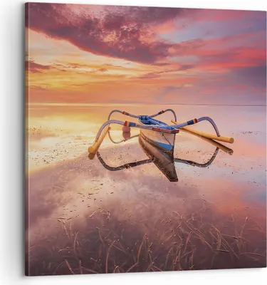 Produktbild von Bild auf Leinwand - Leinwandbild - Einteilig - £ódŸ Westen Die Sonne - 60x60cm - Wand Bild - Wanddeko - Wandbilder - Leinwanddruck - Bilder - Wanddekoration - Leinwand bilder - Wandbild - AC60x60-4433