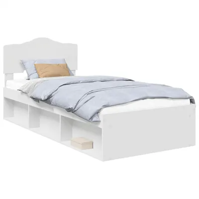 Image de Cadre de lit Blanc 90 x 190 cm Bois de pin massif
