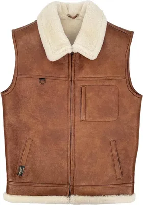 Produktbild von Lammfellweste - FIRMINIUS mit Kragen - Größe: 4XL | Farbe: Cognac