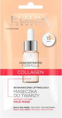 Produktbild von Eveline Cosmetics Kollagen Gesichtsmaske für Straffere Haut, Sofort-Lifting-Effekt, 8 ml