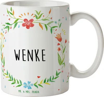 Produktbild von Mr. & Mrs. Panda Becher Wenke - Geschenk, Kaffeebecher, Kaffeetasse, Teetasse, Tasse, Keramiktasse