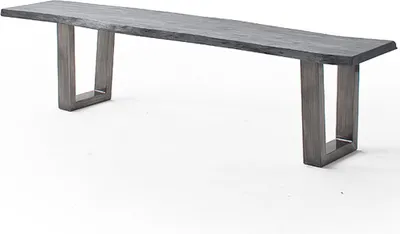 Produktbild von Esszimmer Sitzbank mit 160 cm Breite, Akazie massiv, grau sandgestrahlt - COSENZA-06